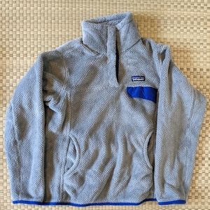 Patagonia Gray and Blue Fleece Pullover